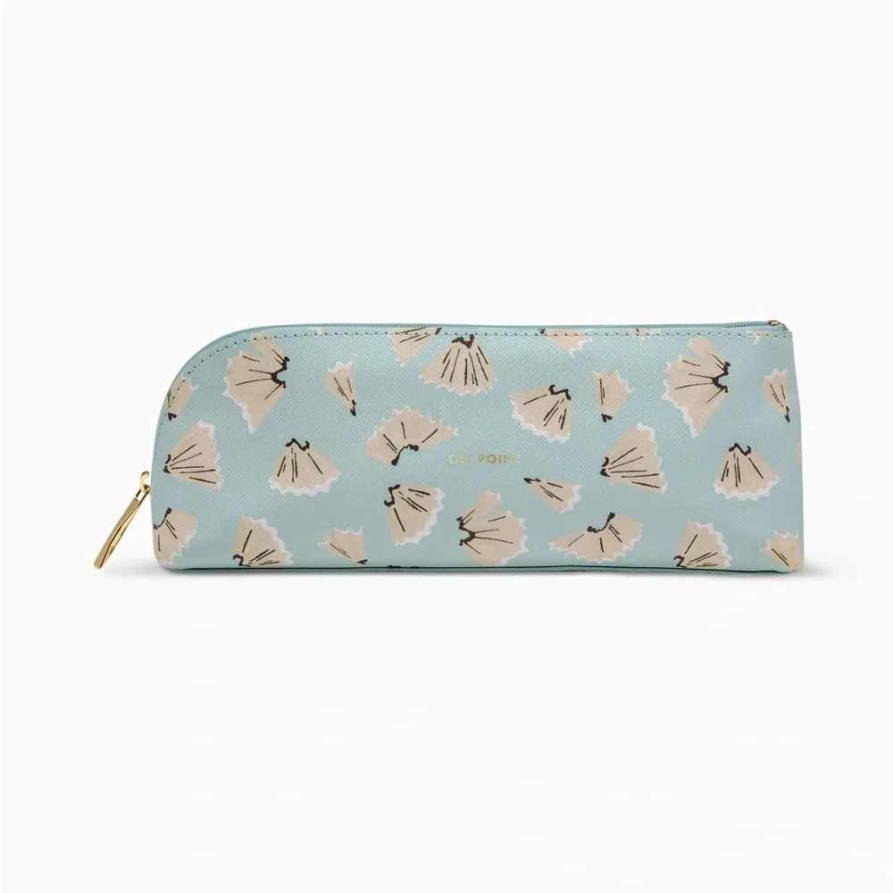 kate spade Blue Floral Pencil Case one callout inside. Can be cleaned.